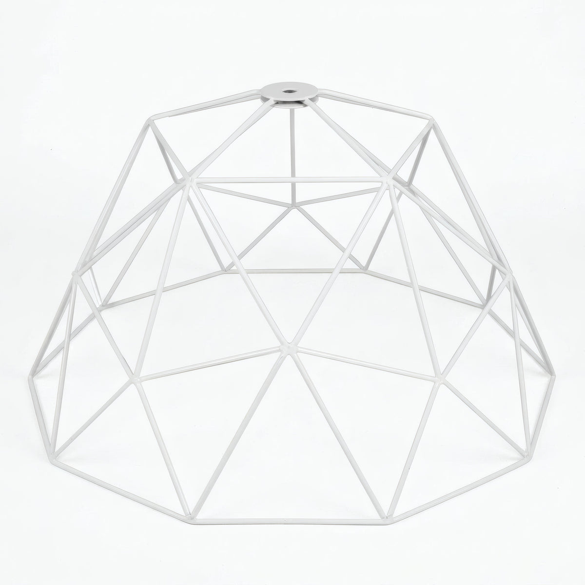 Pantalla jaula cúpula XL metal Ø 35 cm con portalámparas E27 — Blanco