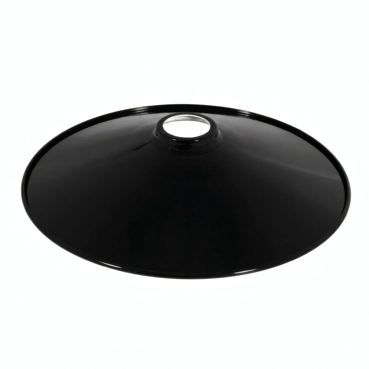 Pantalla plana esmaltada Ø 30 cm para portalámparas E27 — Blanco y negro