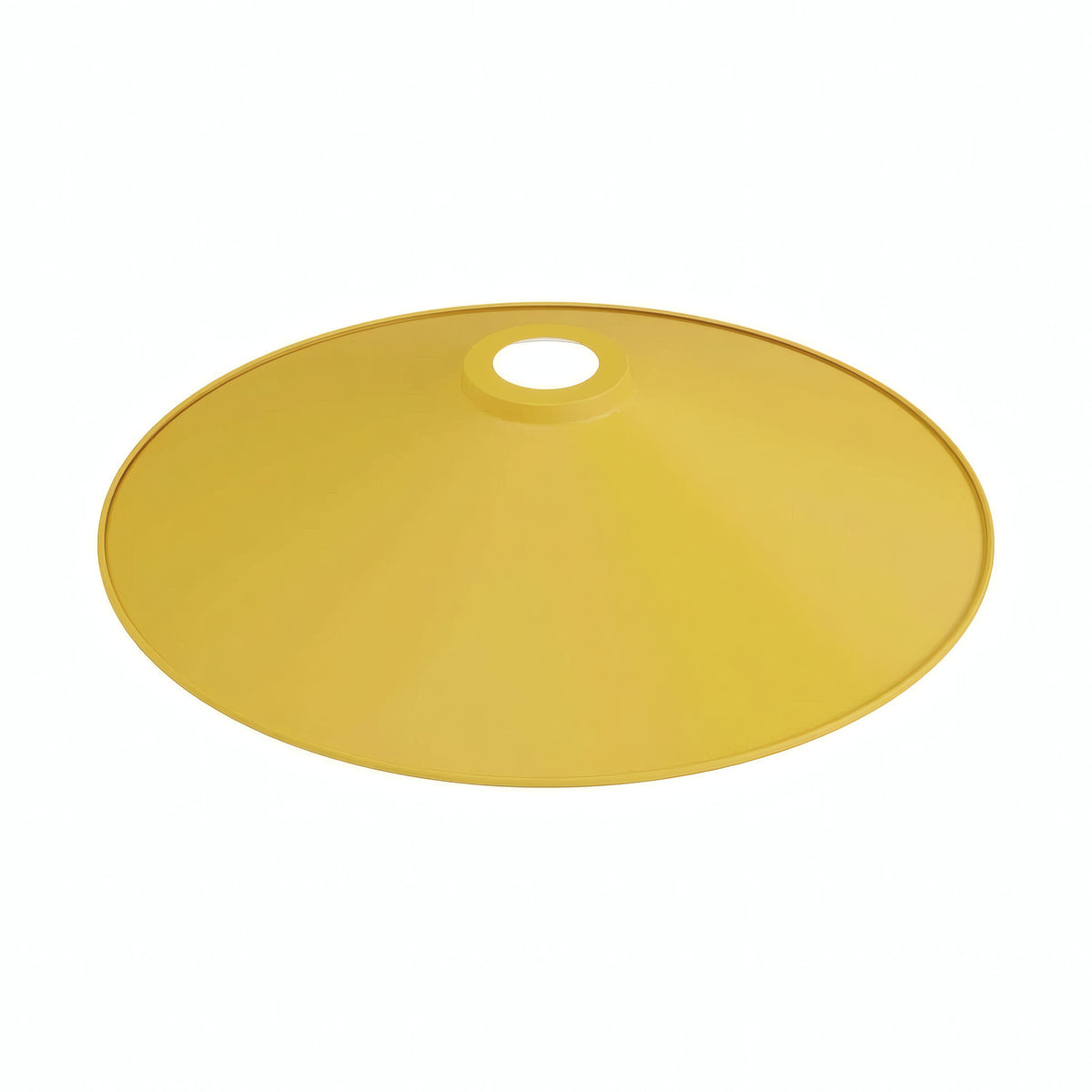Pantalla plana esmaltada Ø 30 cm para portalámparas E27 — Amarillo mostaza