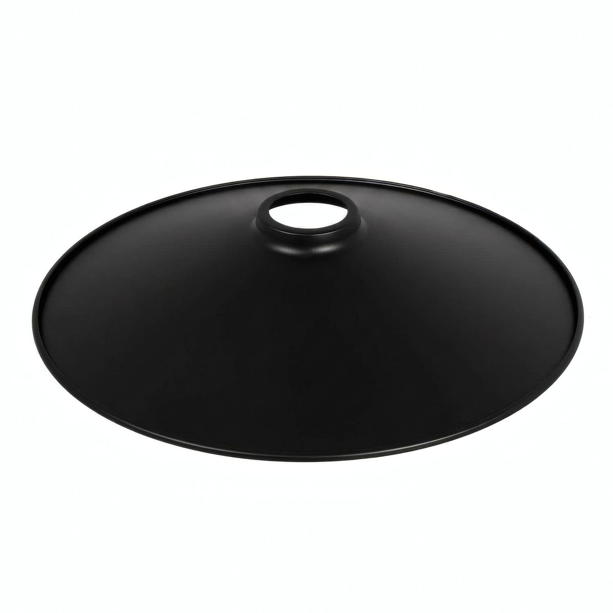 Pantalla plana esmaltada Ø 30 cm para portalámparas E27 — Negro