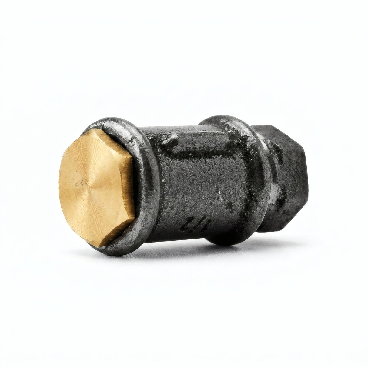 Bouton, poignée de meuble en fonte et laiton - photo produit fond blanc 4