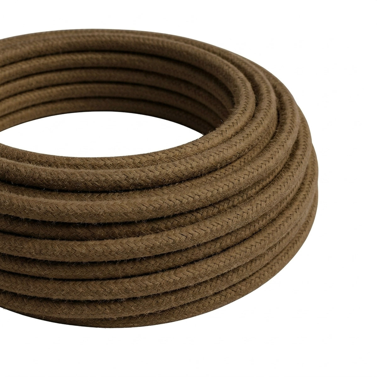 Cable textil redondo de algodón – Marrón espresso
