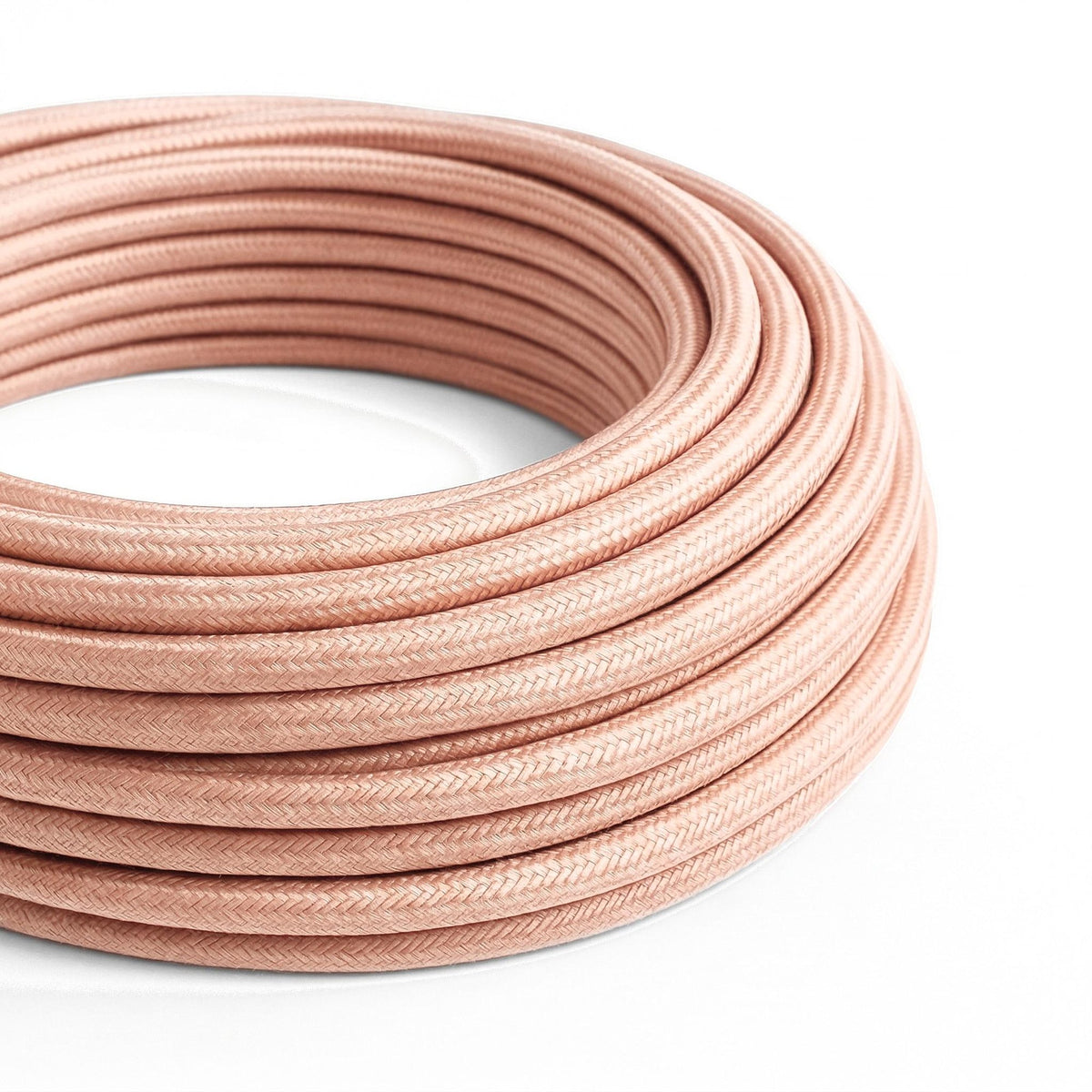 Cable textil redondo de algodón – Salmón