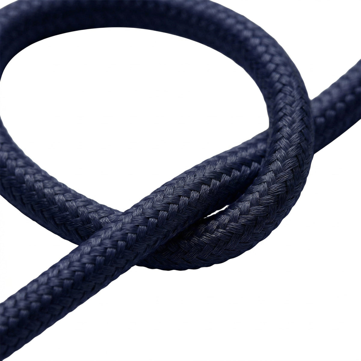 Cable textil redondo efecto seda – Azul profundo