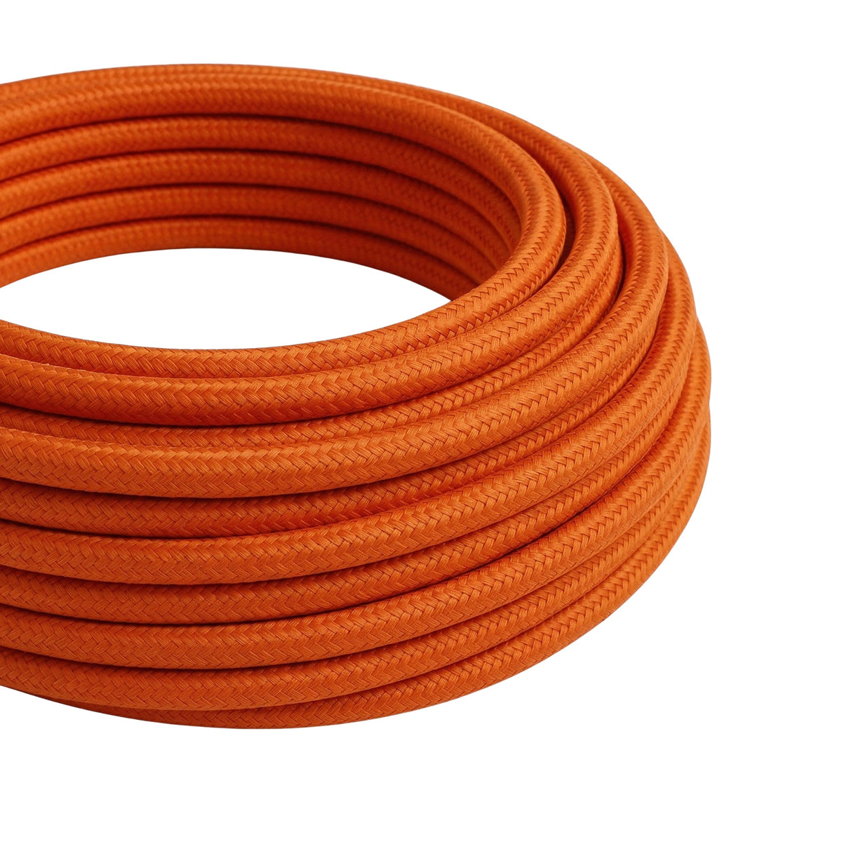 Cable textil redondo efecto seda – Naranja llama