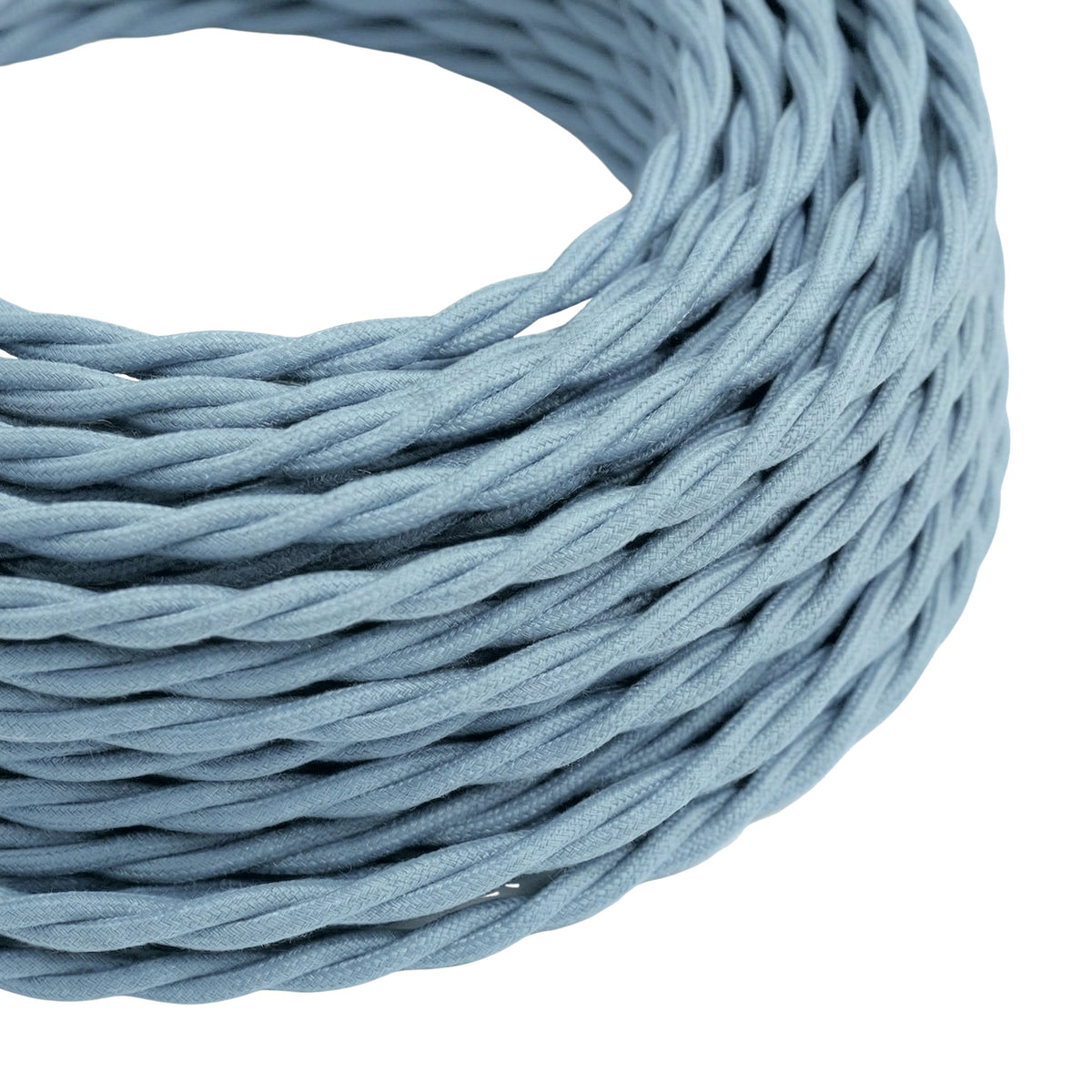 Cable textil trenzado de algodón – Azul océano
