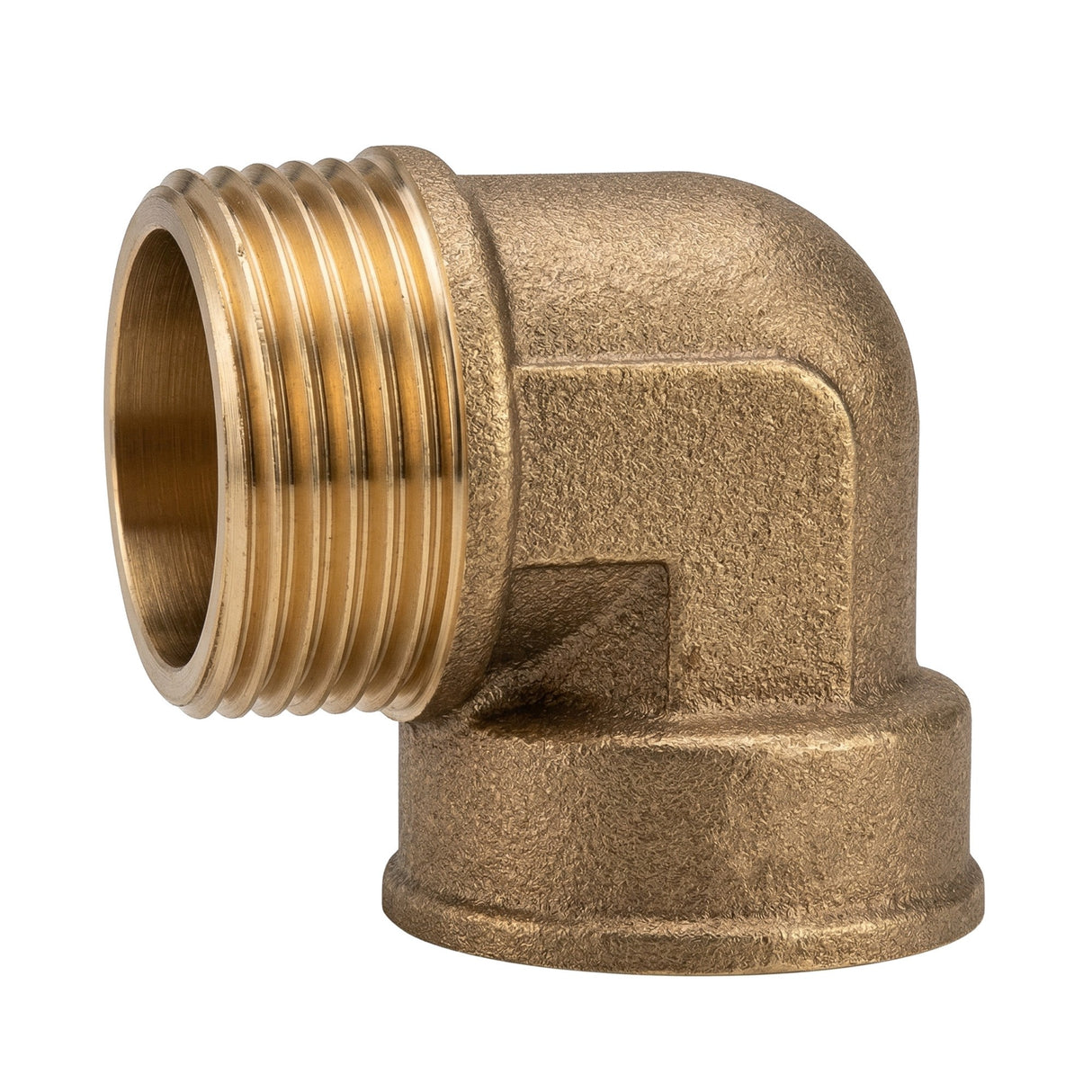 Coude 90° mâle-femelle en laiton CW617N BSP - vue isométrique