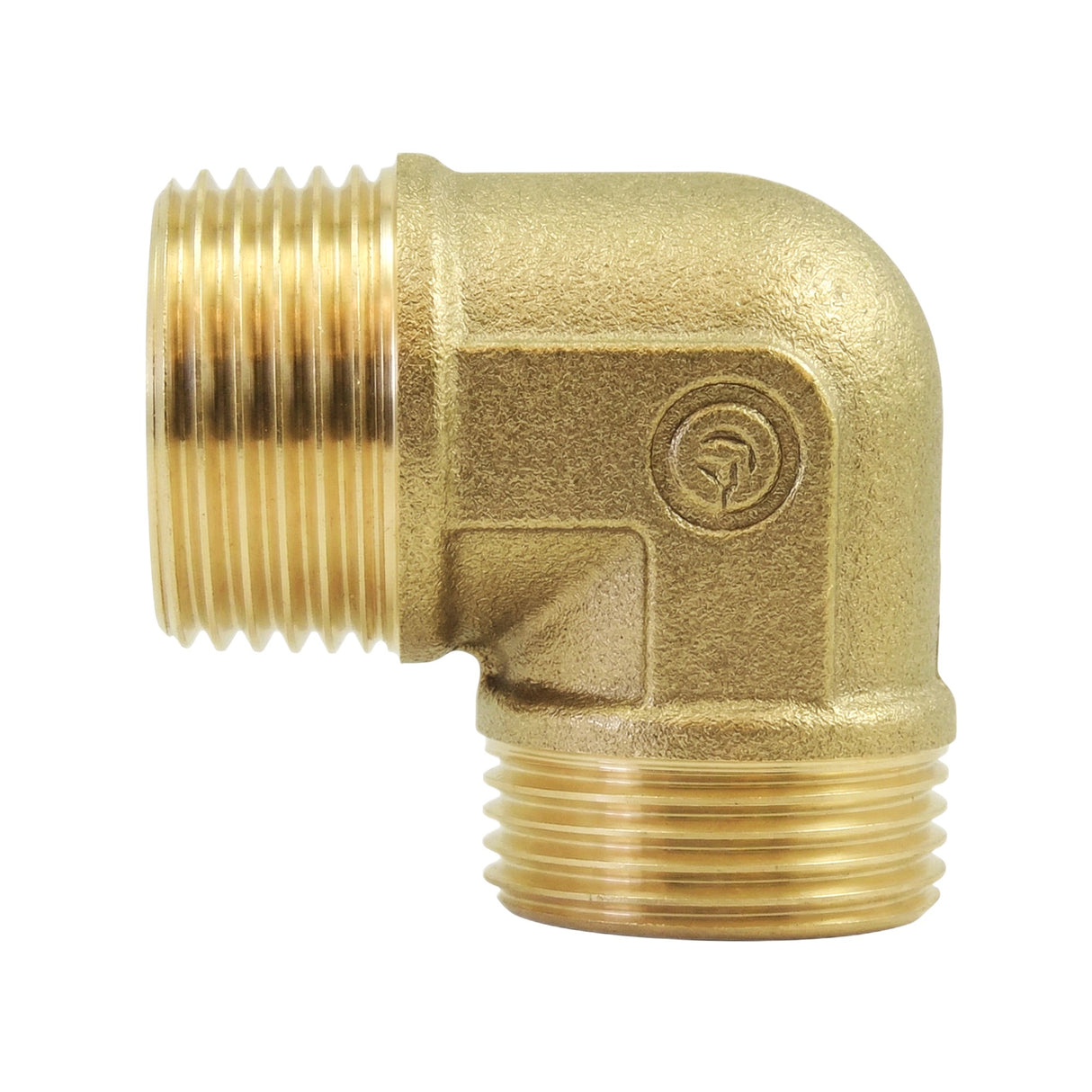 Codo 90° macho-macho de latón CW617N BSP - vista frontal