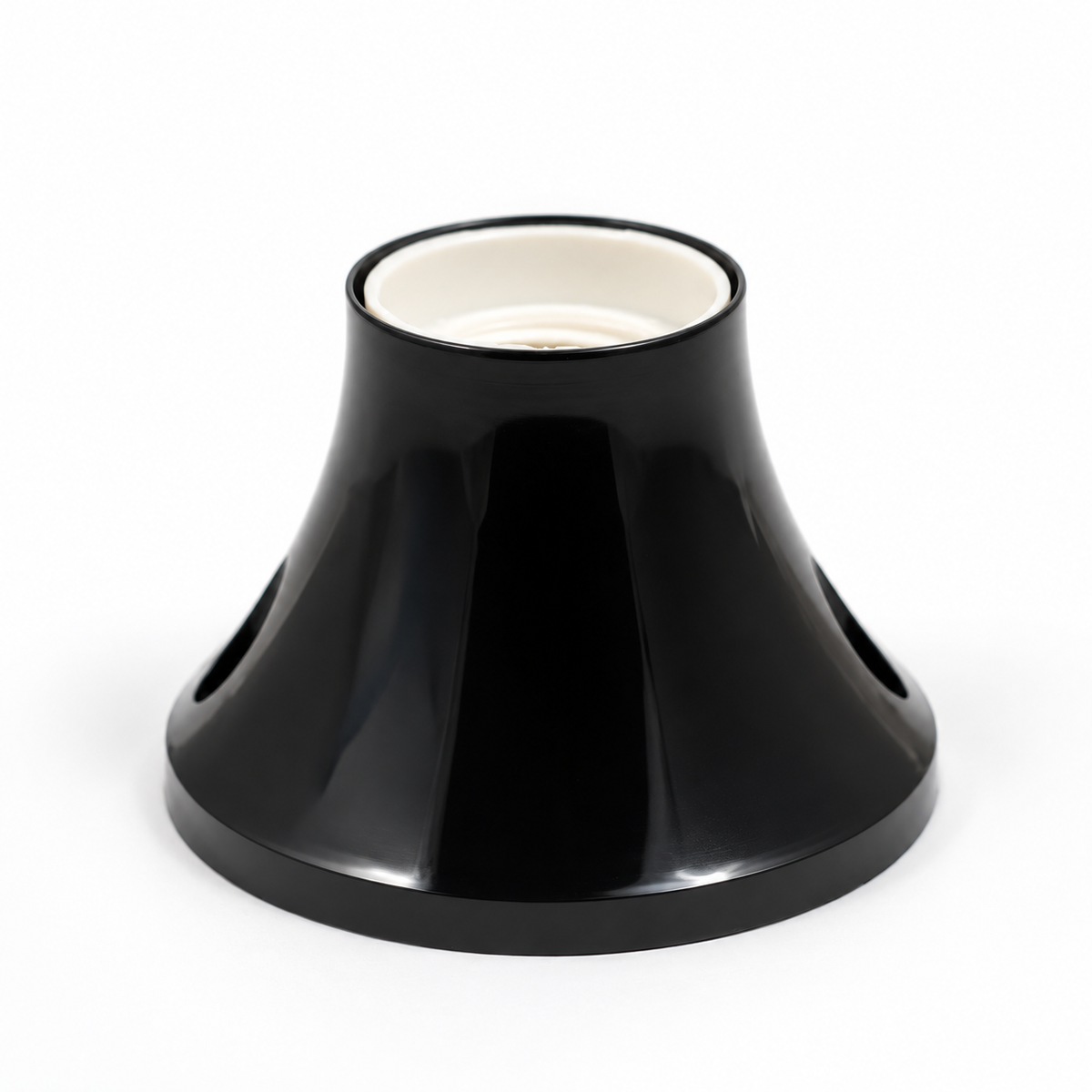 Portalámparas E27 recto de termoplástico para pared o techo — negro — vista 1