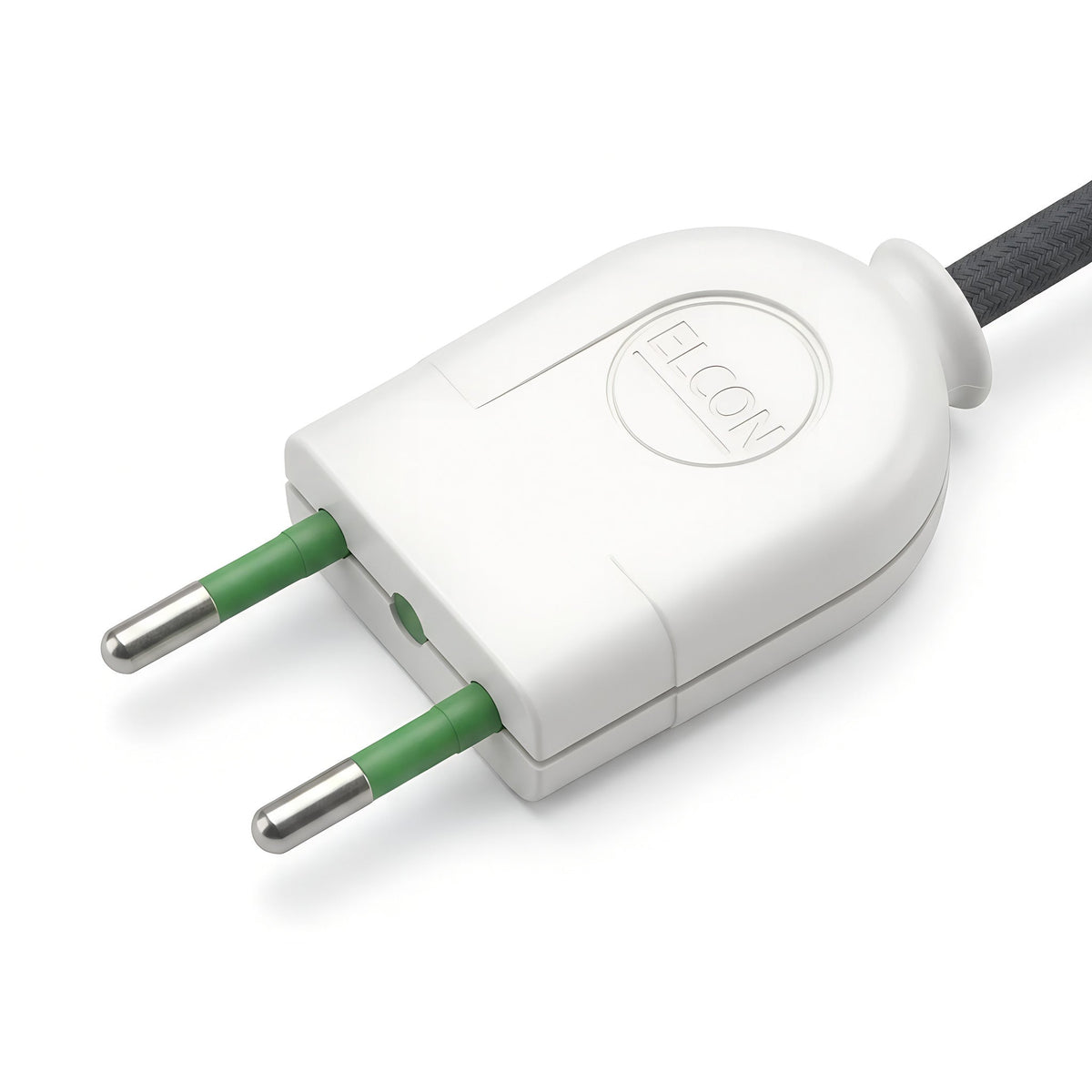 Clavija eléctrica recta, modelo pequeño para lámpara — Blanco