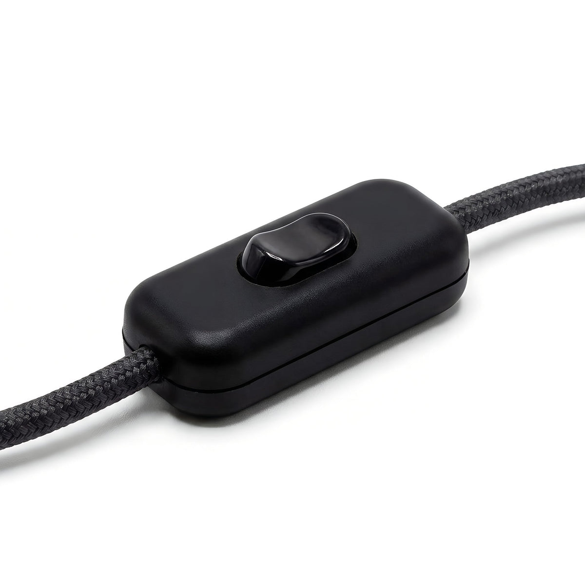 Interruptor bipolar de balancín para cable de lámpara — Negro
