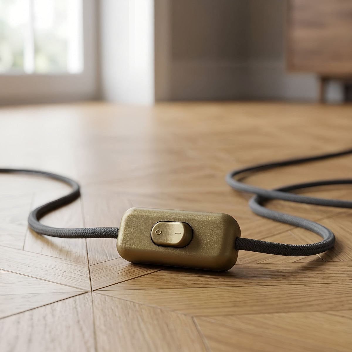 Interruptor bipolar de balancín para cable de lámpara — Oro