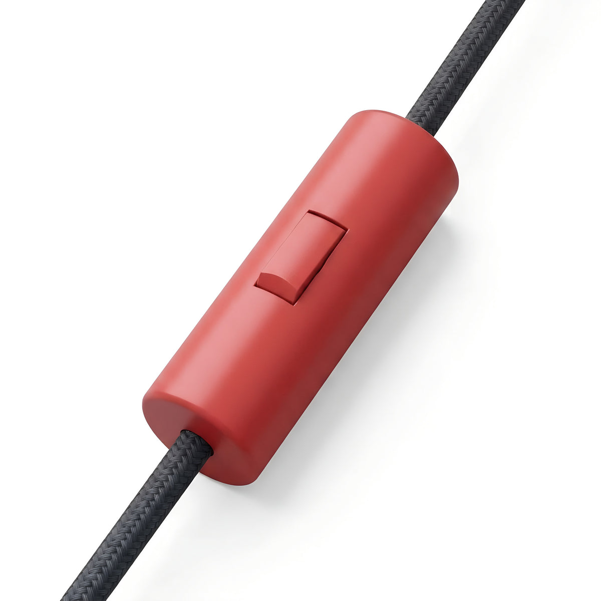 Interruptor cilíndrico basculante unipolar con tierra — Rojo