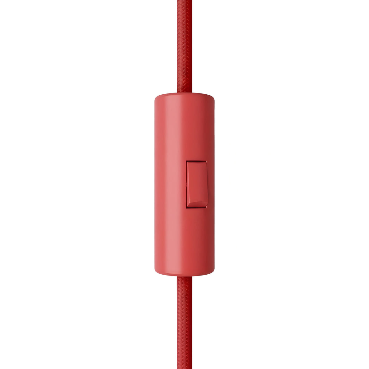 Interruptor cilíndrico basculante unipolar con tierra — Rojo