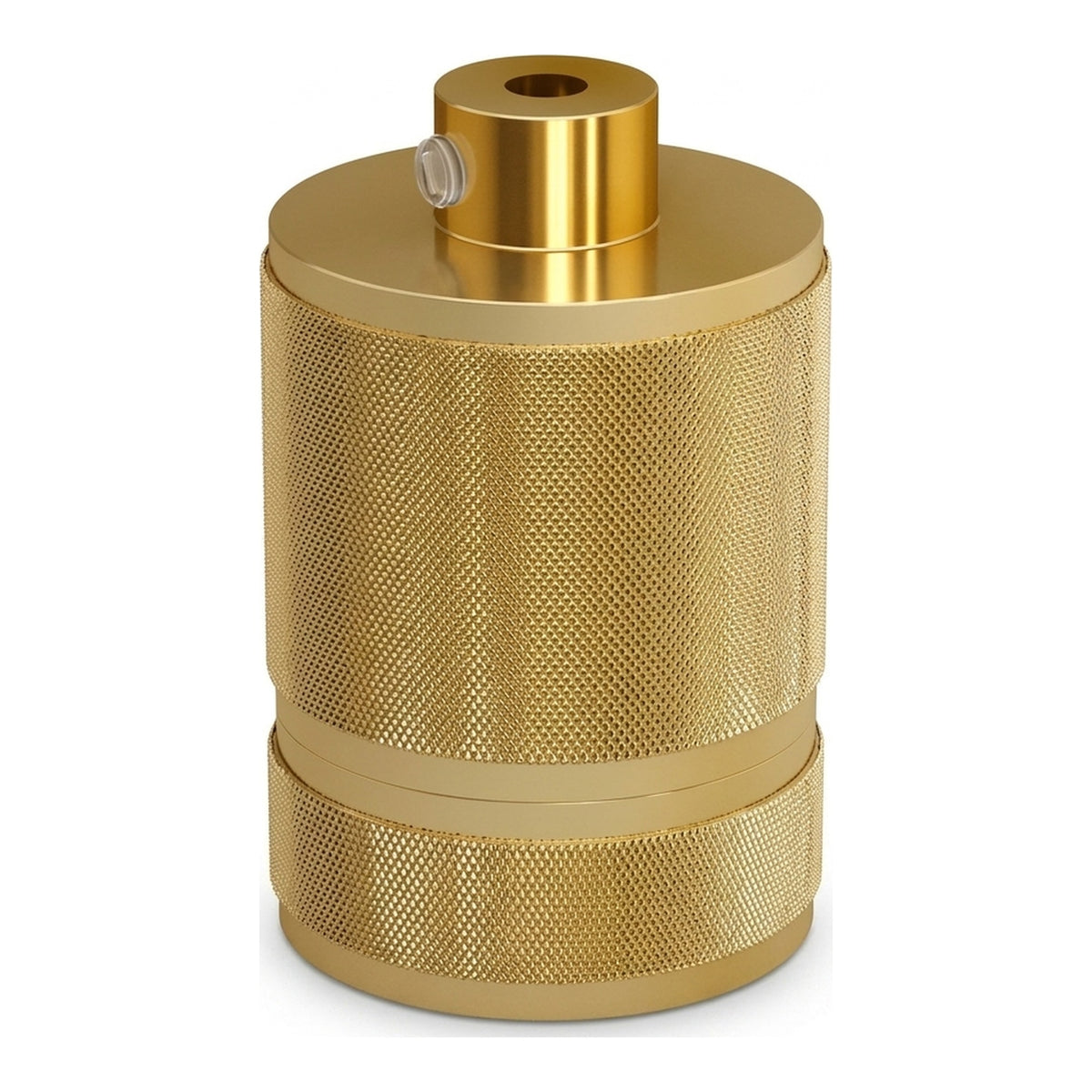 Portalámparas E27 de aluminio moleteado con doble anillo — Latón