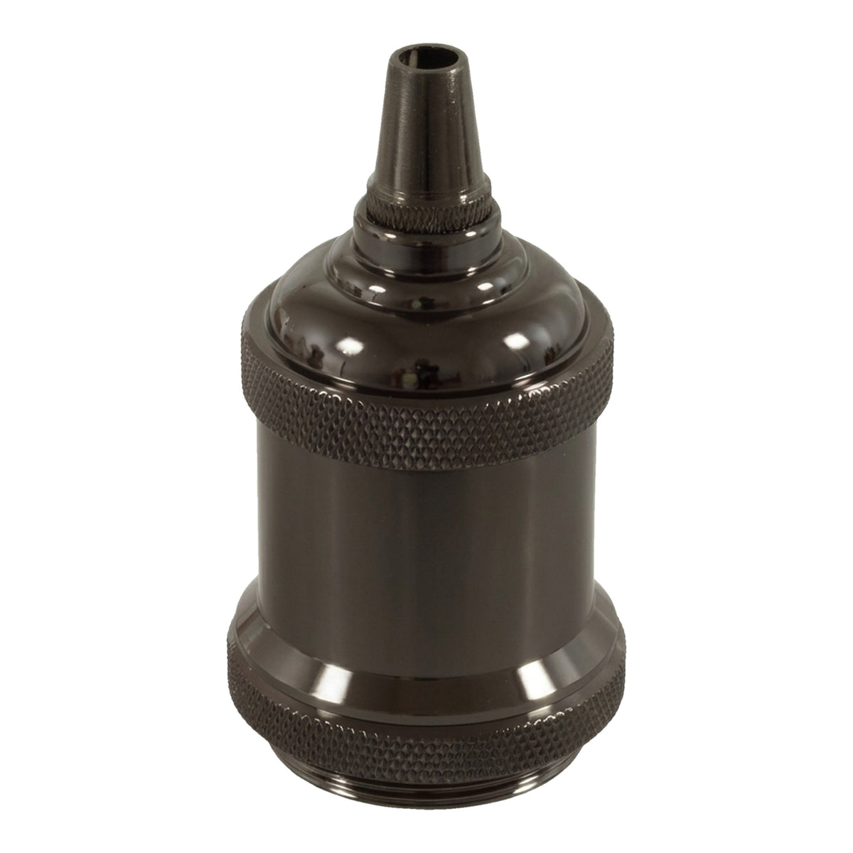 Portalámparas E27 de aluminio vintage — Perla negra