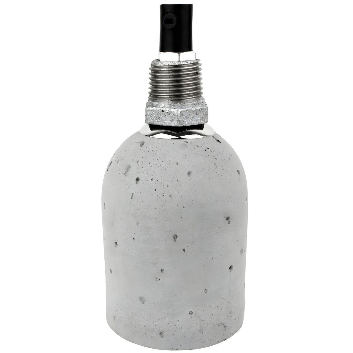 Kit portalámparas E27 de hormigón gris claro sobre racor 1/2'' (15x21mm) macho de hierro fundido galvanizado