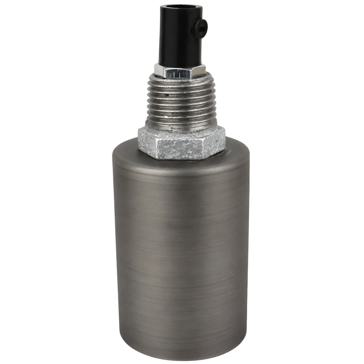 Kit portalámparas E27 de metal liso gris sobre racor 1/2'' (15x21mm) macho de hierro fundido galvanizado