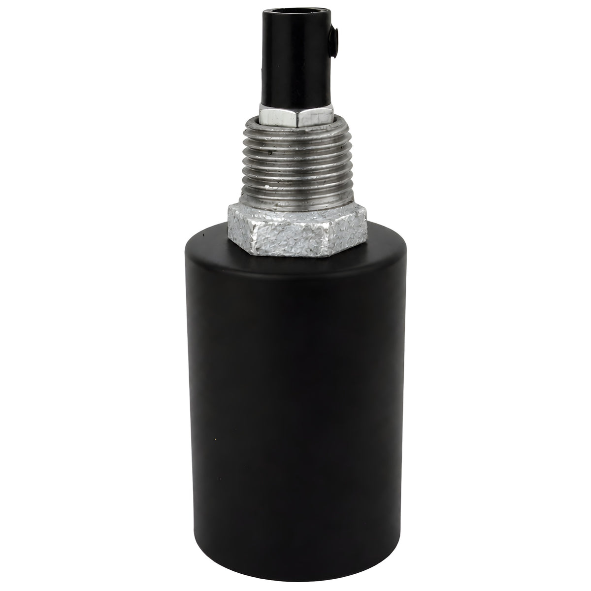 Kit portalámparas E27 de metal liso negro sobre racor 1/2'' (15x21mm) macho de hierro fundido galvanizado