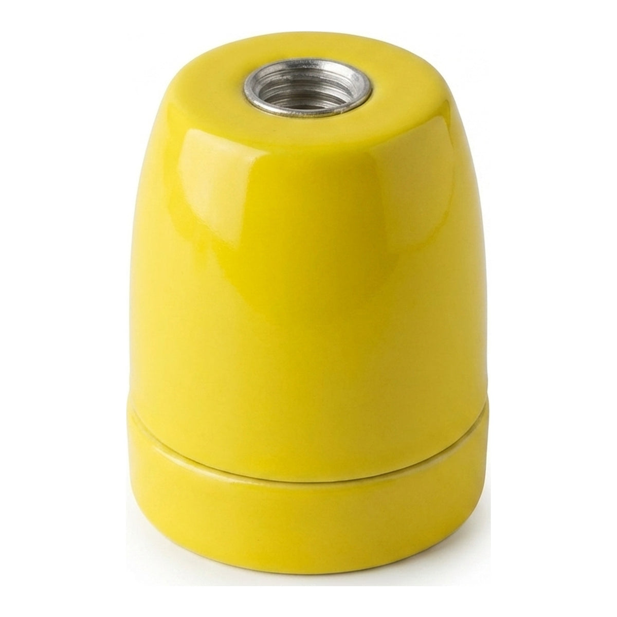Portalámparas E27 de porcelana — Amarillo