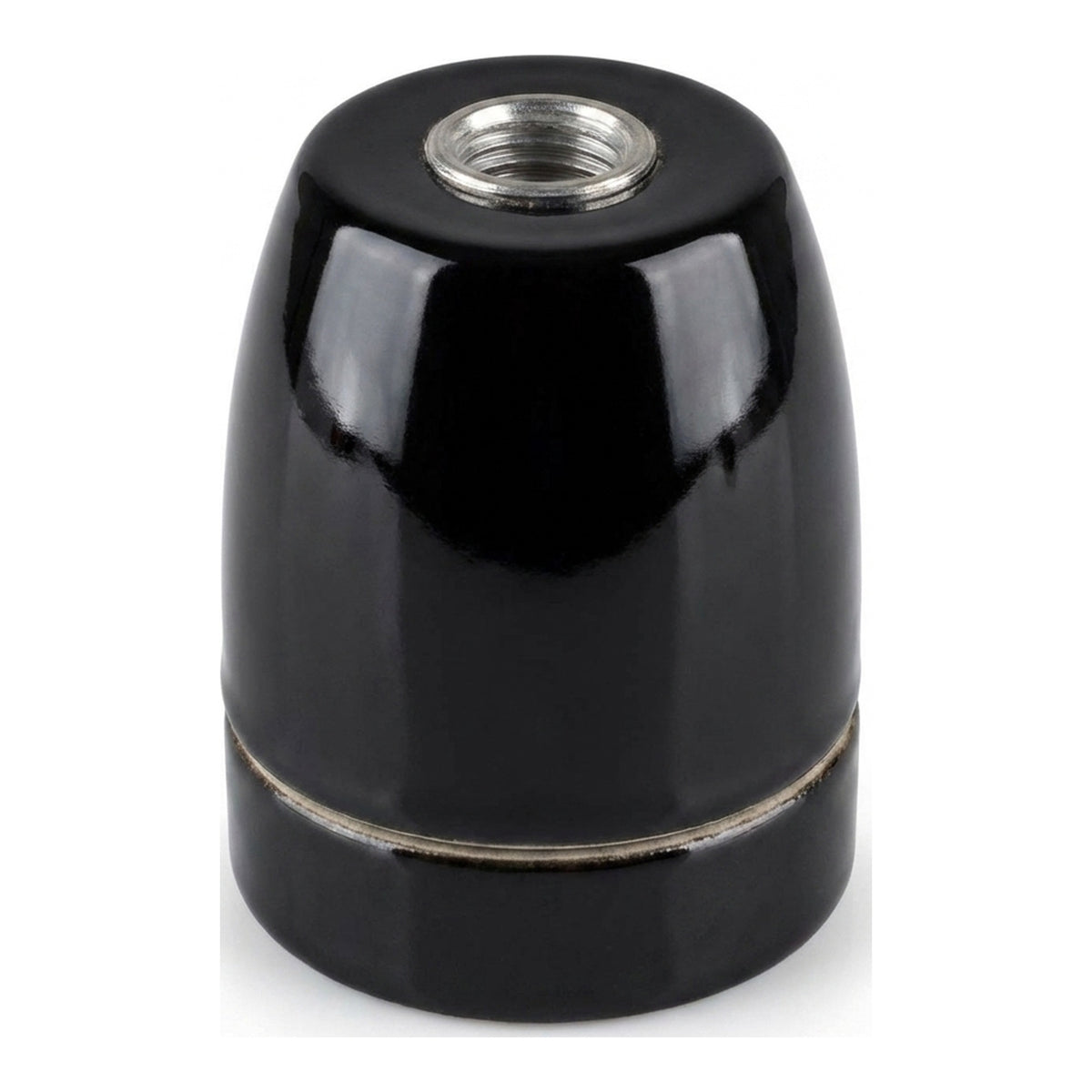 Portalámparas E27 de porcelana — Negro