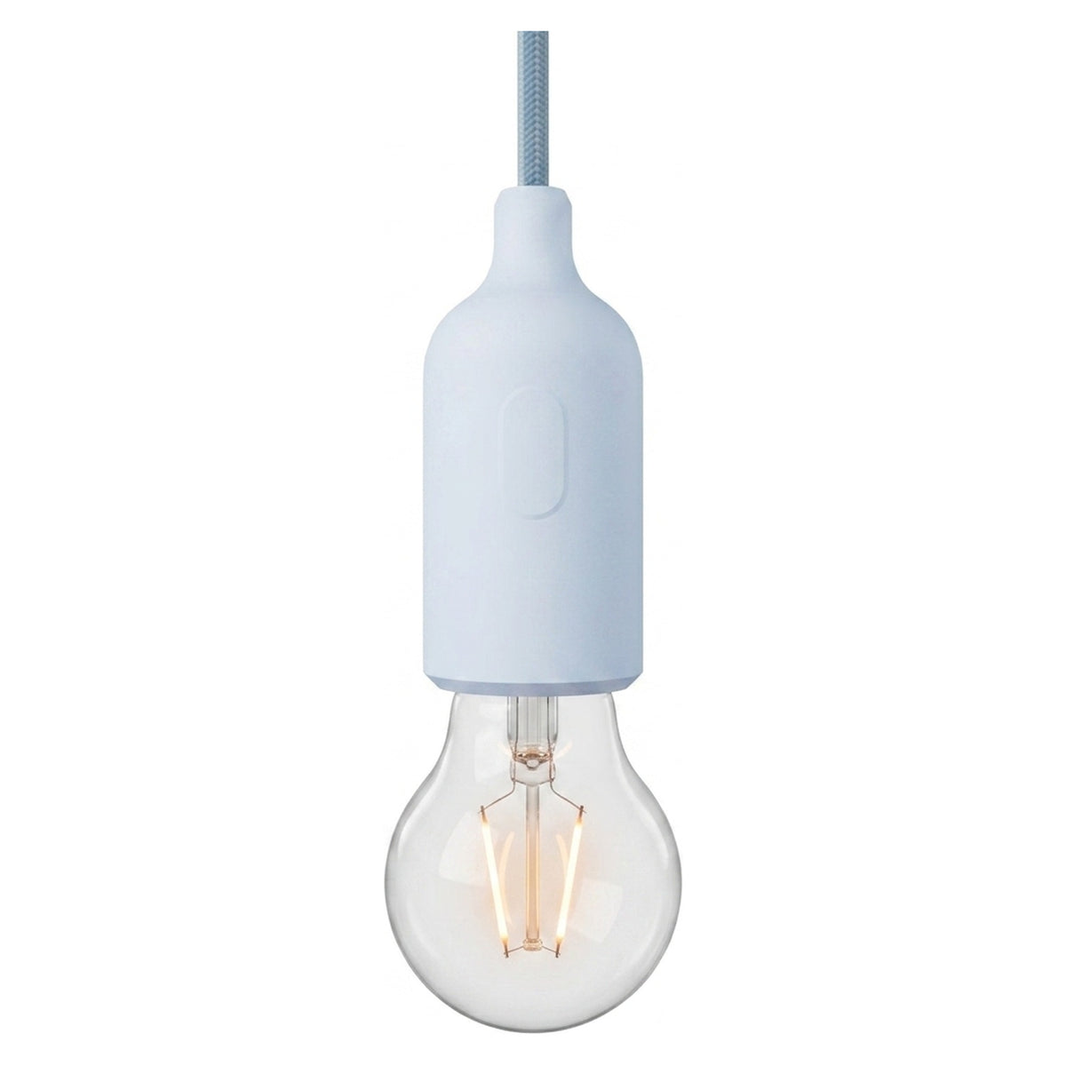 Portalámparas E27 de silicona con interruptor — Azul cielo