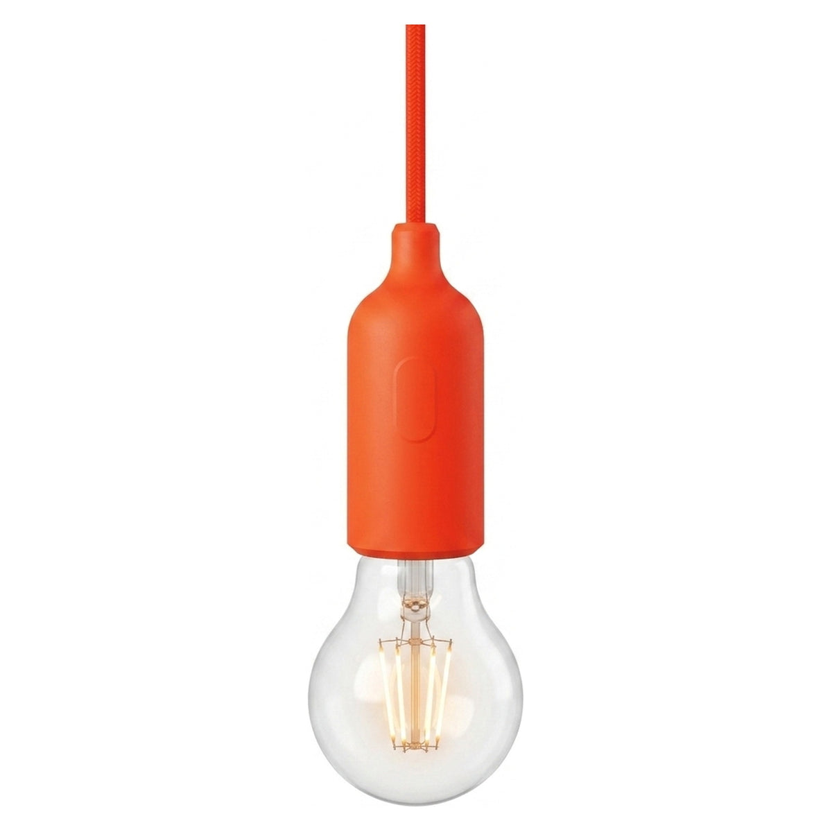 Portalámparas E27 de silicona con interruptor — Naranja