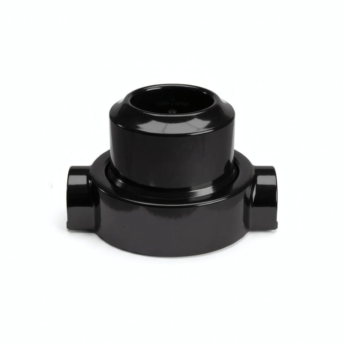 Kit toma de pared y base de porcelana — Francesa 2P+T 16 A / Negro / 2 salidas en línea