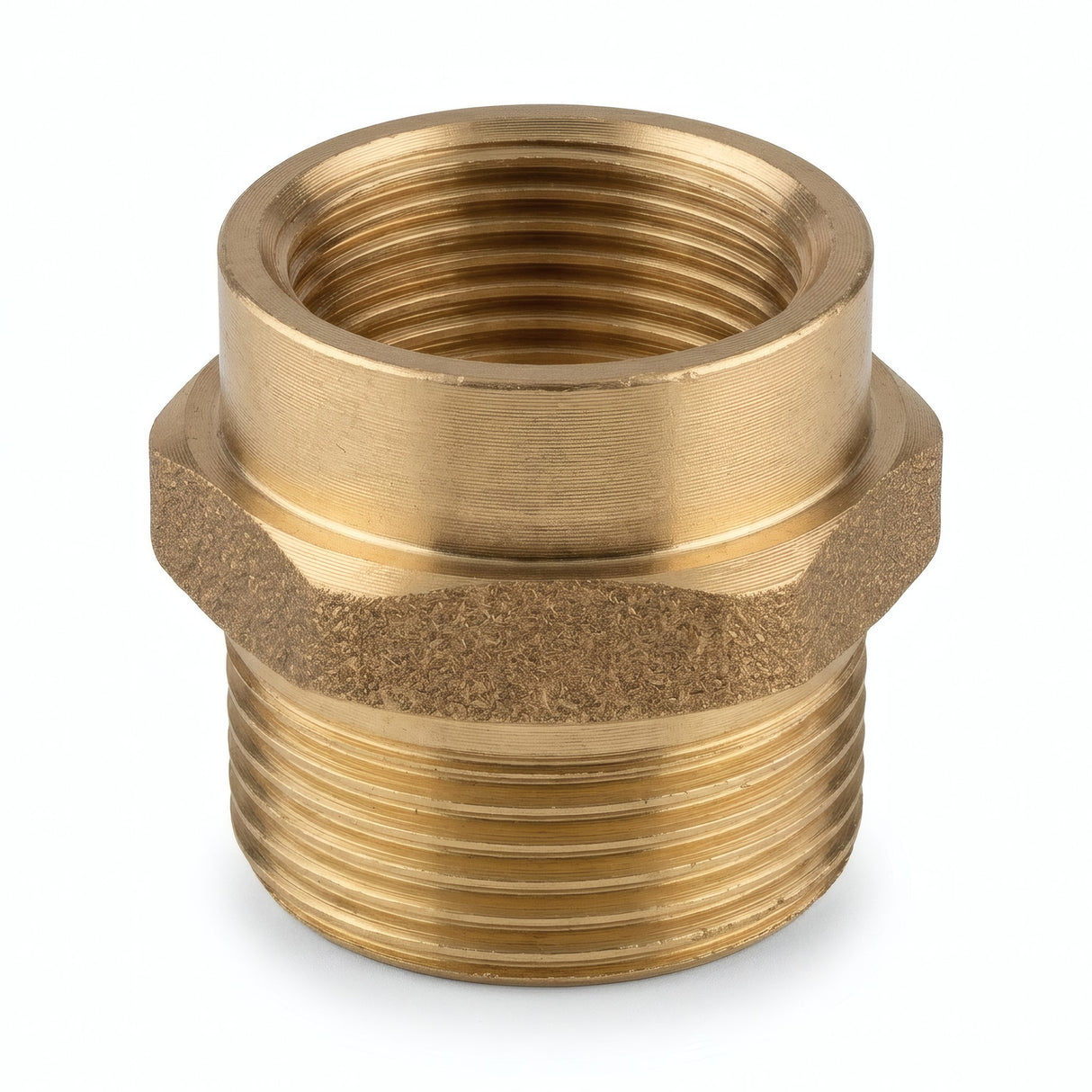 Nipple reductor M/H de latón - foto de producto sobre fondo blanco 4