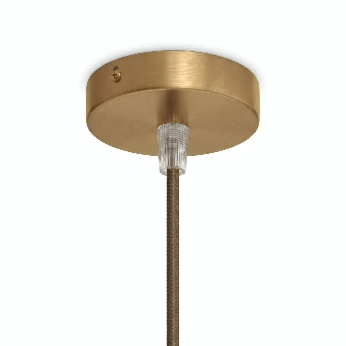 Mini florón cilíndrico de metal, Ø 83 mm — 1 orificio central / Cónico de termoplástico / Bronce satinado