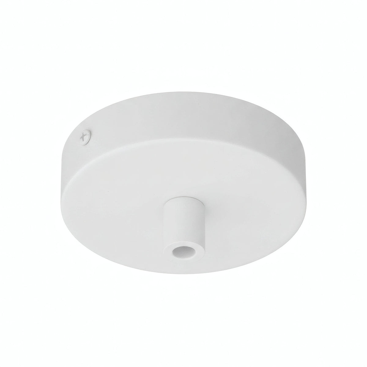 Mini florón cilíndrico de metal, Ø 83 mm — 1 orificio central / Cilíndrico de metal / Blanco mate