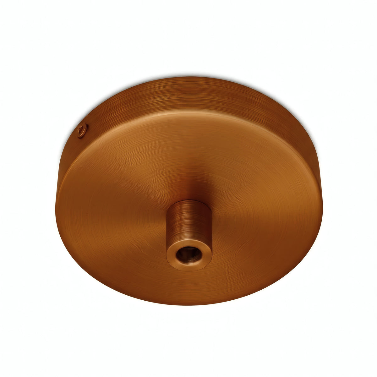 Mini florón cilíndrico de metal, Ø 83 mm — 1 orificio central / Cilíndrico de metal / Cobre satinado
