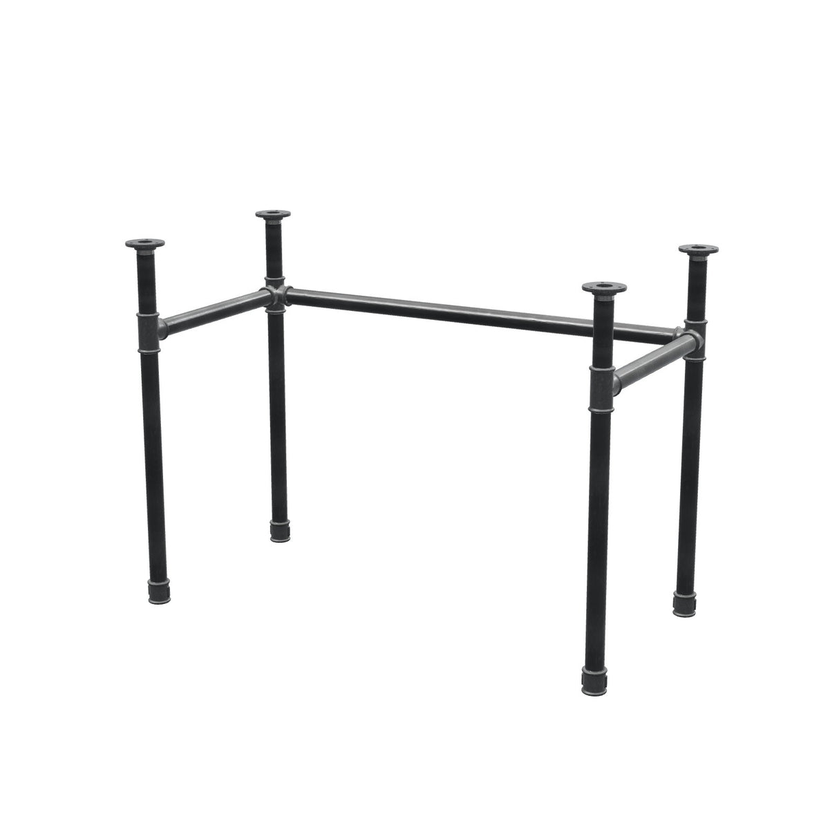 Base de escritorio, estructura en U, hierro fundido y acero Ø 34 mm, 102 × 52 cm, altura 72 cm