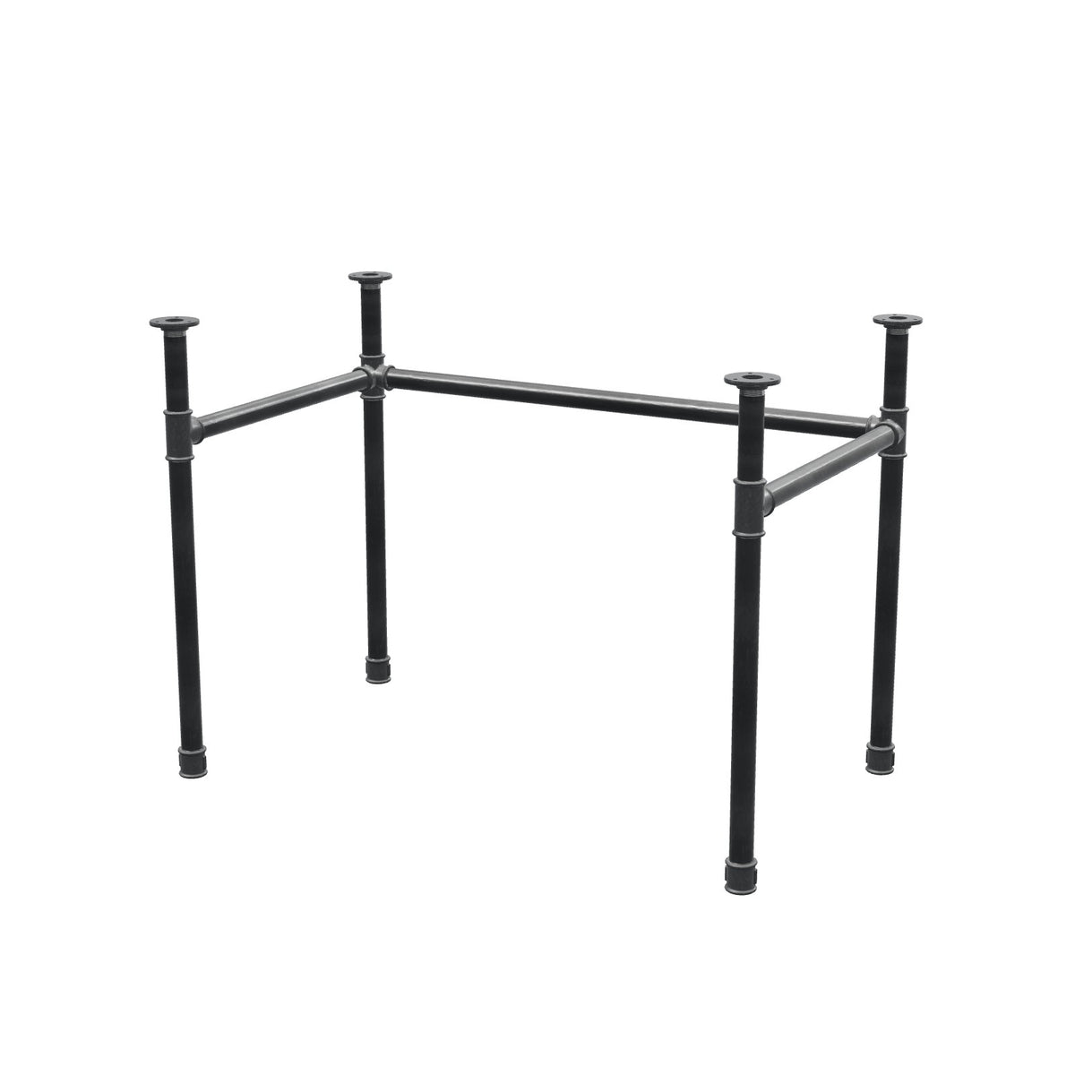 Base de escritorio, estructura en U, hierro fundido y acero Ø 34 mm, 102 × 62 cm, altura 72 cm
