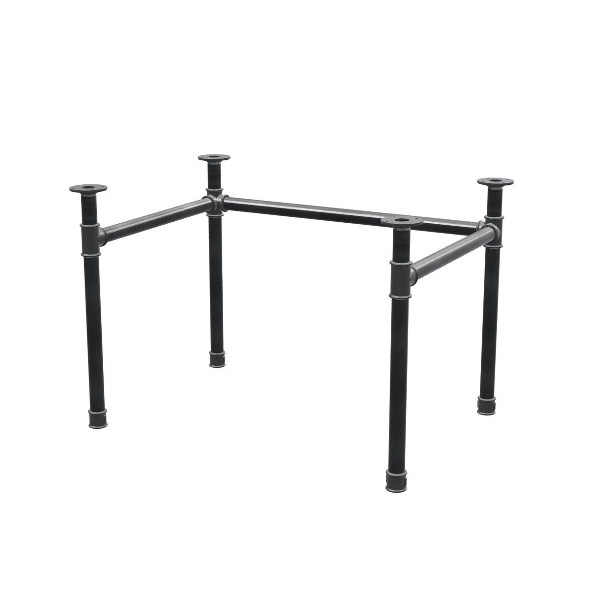 Base de escritorio, estructura en U, hierro fundido y acero Ø 42 mm, 106 × 76 cm, altura 70 cm