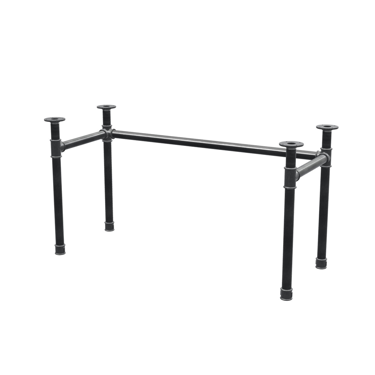 Base de escritorio, estructura en U, hierro fundido y acero Ø 42 mm, 136 × 56 cm, altura 70 cm