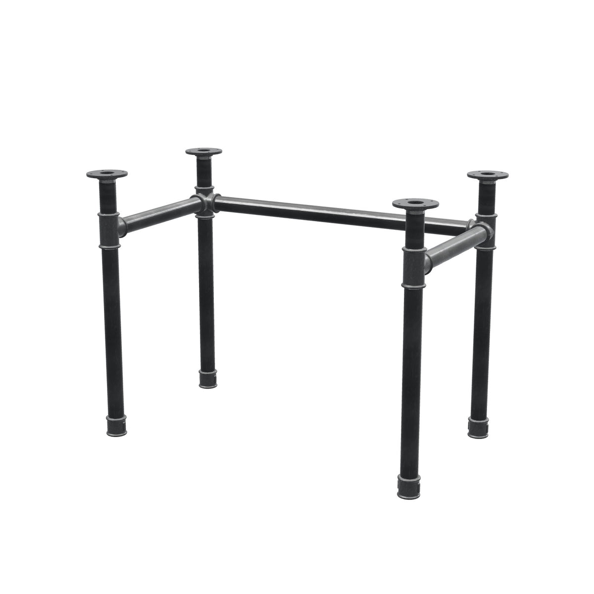 Base de escritorio, estructura en U, hierro fundido y acero Ø 42 mm, 96 × 56 cm, altura 70 cm