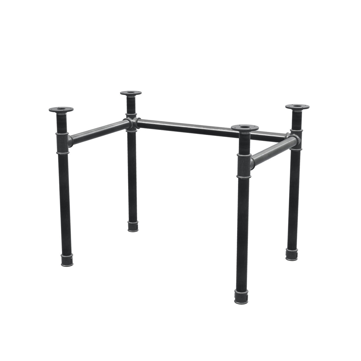 Base de escritorio, estructura en U, hierro fundido y acero Ø 42 mm, 96 × 66 cm, altura 70 cm