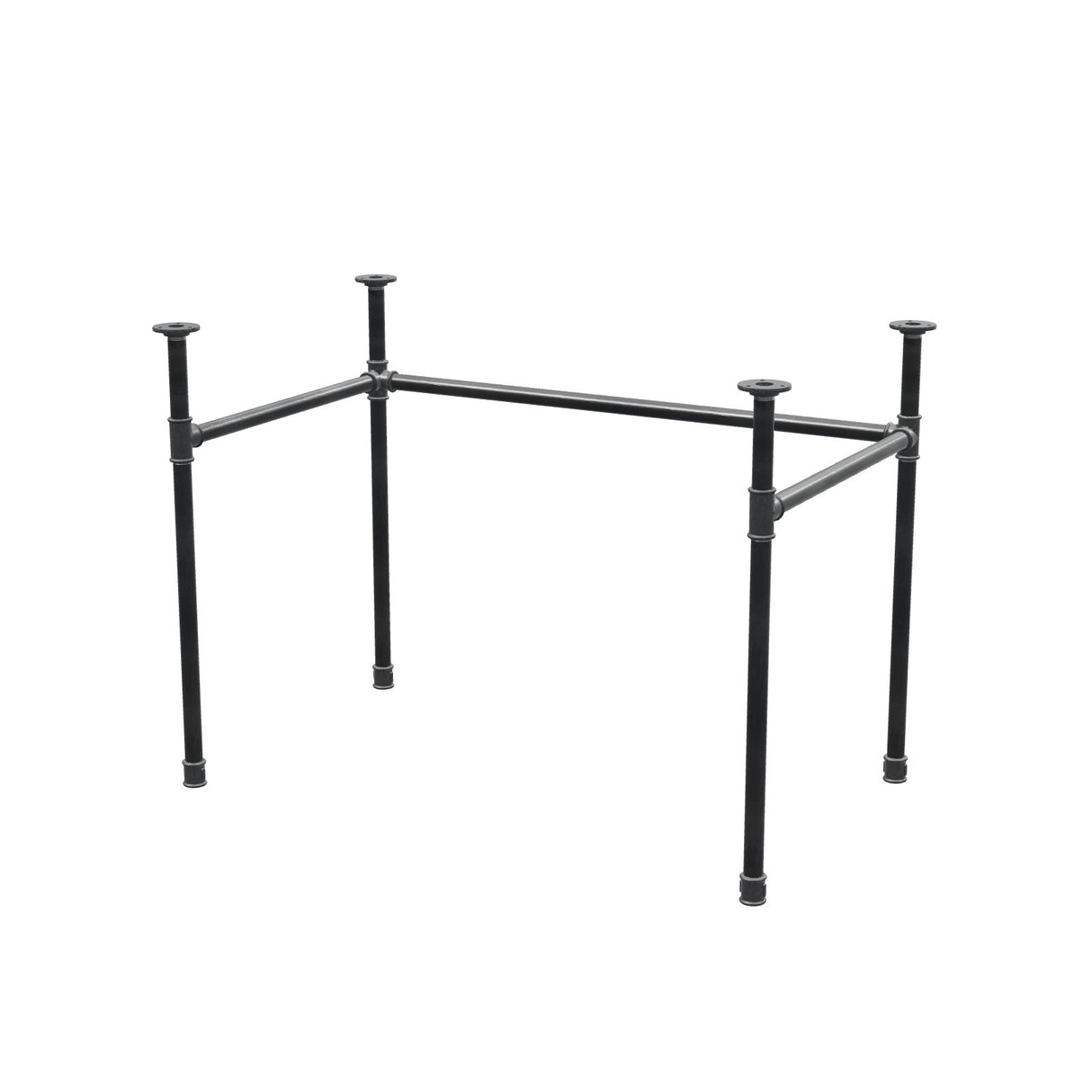 Base de escritorio, estructura en U, hierro fundido y acero Ø 27 mm, 101 × 61 cm, altura 71 cm
