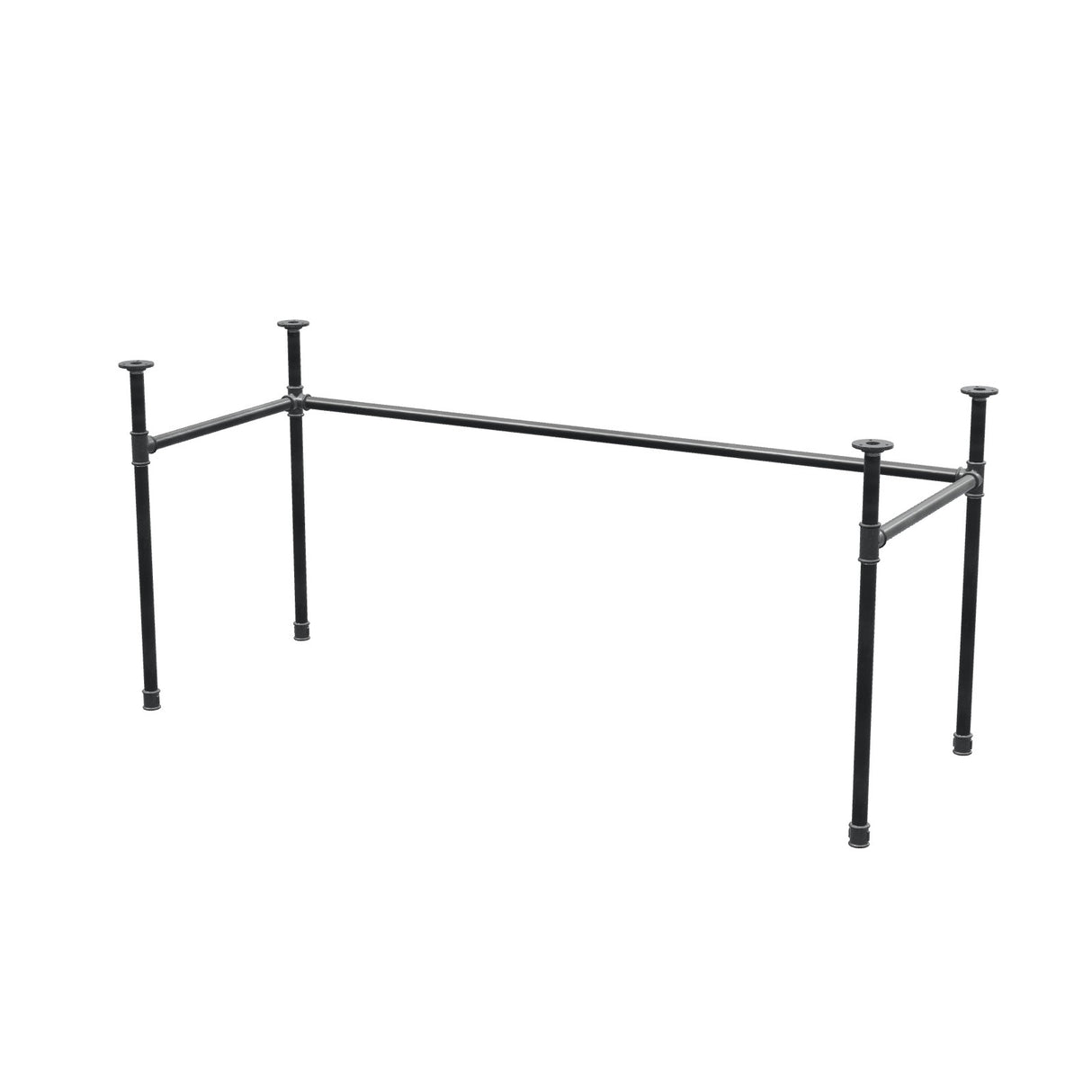 Base de escritorio, estructura en U, hierro fundido y acero Ø 27 mm, 161 × 61 cm, altura 71 cm