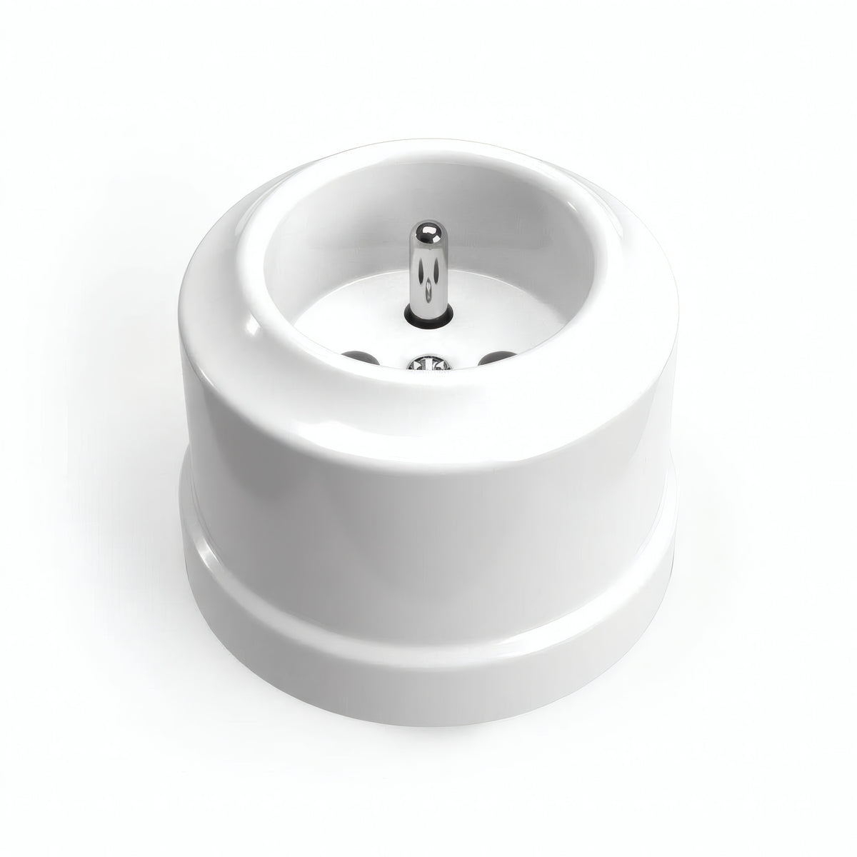 Toma de pared de porcelana — Francesa 2P+T 16 A / Blanco