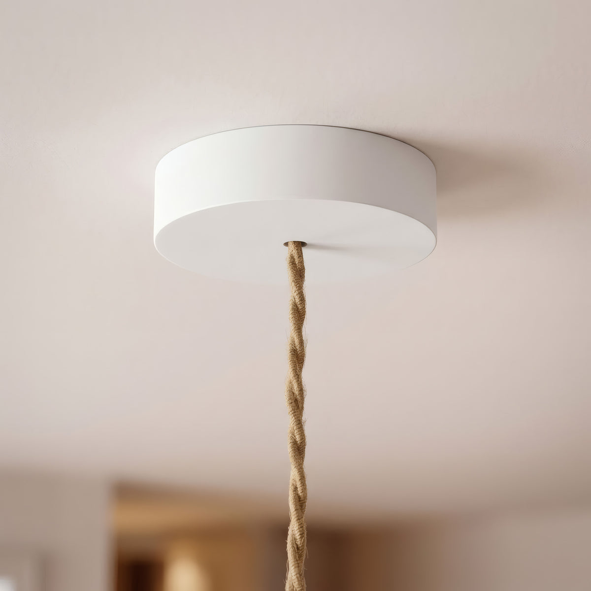 Florón redondo de madera, Ø 120 mm — Blanco
