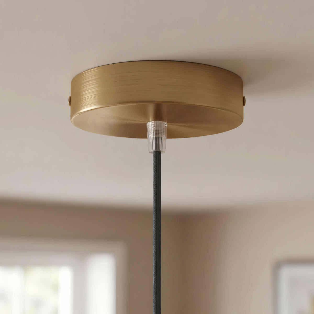 Florón cilíndrico de metal, Ø 120 mm — Cónico de termoplástico / Bronce satinado