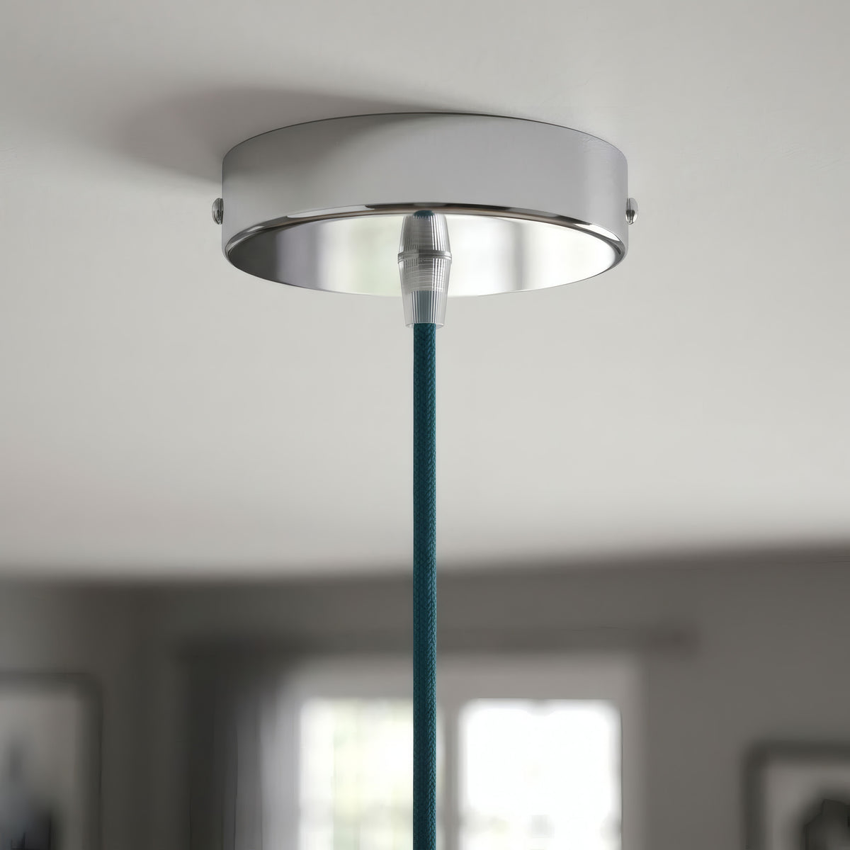 Florón cilíndrico de metal, Ø 120 mm — Cónico de termoplástico / Cromado