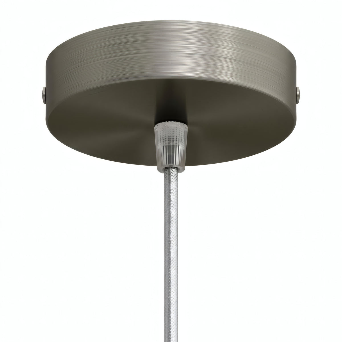 Florón cilíndrico de metal, Ø 120 mm — Cónico de termoplástico / Titanio satinado