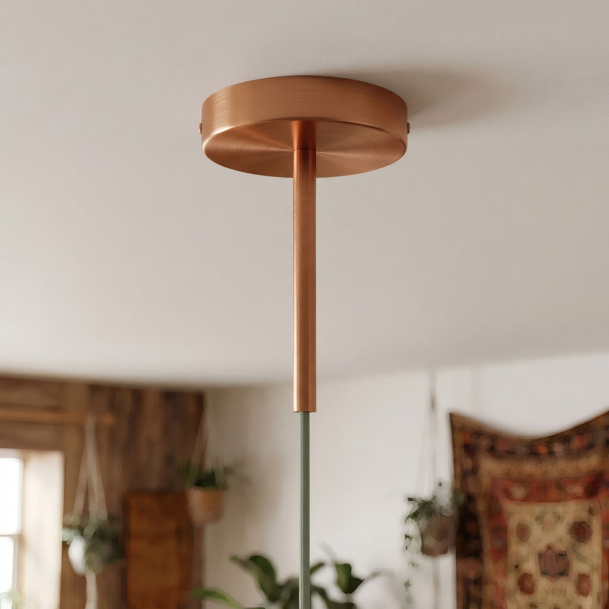 Florón cilíndrico de metal con prensacables de 15 cm — Cobre satinado