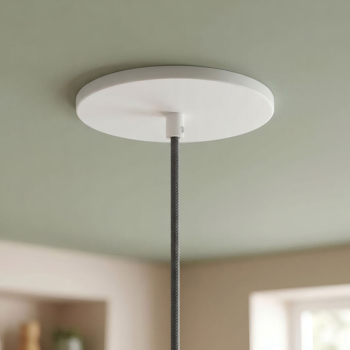 Florón empotrable enrasado, Ø 126 mm — Blanco mate