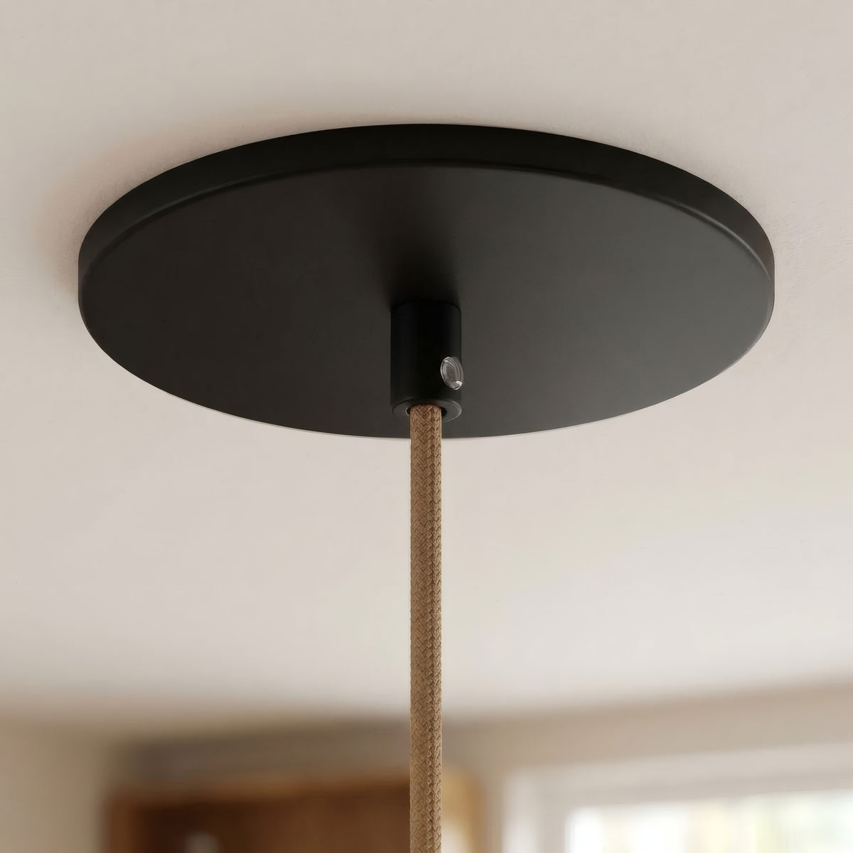 Florón empotrable enrasado, Ø 126 mm — Negro