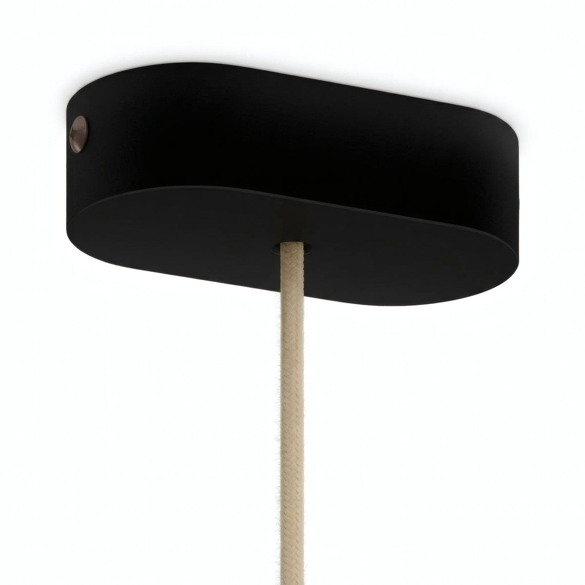 Florón ovalado de madera, 120 × 51 mm — Negro