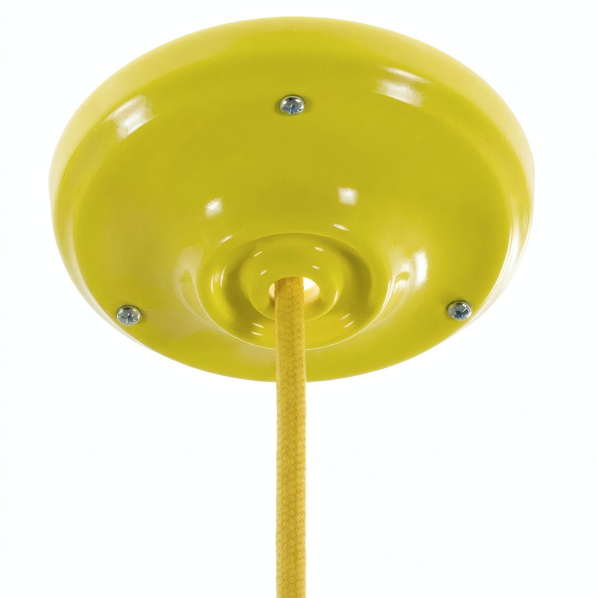 Florón de porcelana con kit de fijación, Ø 105 mm — Amarillo